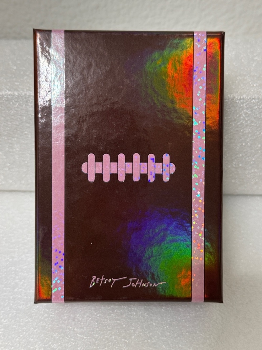 ππβ¨ Betsey Johnson Football Charm Keyring β Pink & Black with Green Bow - Picture 7 of 7